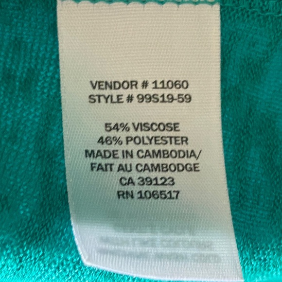 Northern Reflection Turquoise Open Cardigan 3/4 sleeve Size M - Picture 5 of 8